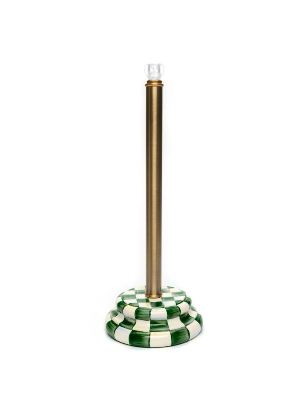 MacKenzie-Childs | NEW | Enamel Toilet Tissue Storage | Emerald Check | Green